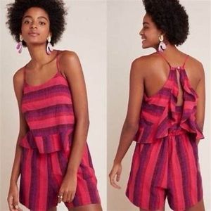 NWT Anthropologie Amadi Melia Striped Romper M